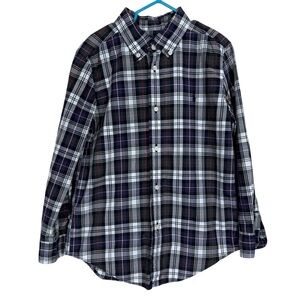 Ralph Lauren Boys Black Purple Plaid Long Sleeve Button Down Shirt